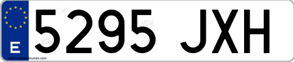 Ejemplo de matrícula de coche ordinaria 5295 JXH