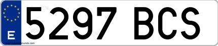 Ejemplo de matrícula española 5297 BCS