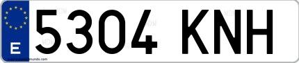 Ejemplo de matrícula española 5304 KNH