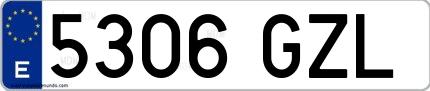Ejemplo de matrícula española 5306 GZL