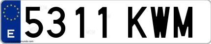 Ejemplo de matrícula de coche ordinaria 5311 KWM