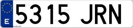 Ejemplo de matrícula española 5315 JRN