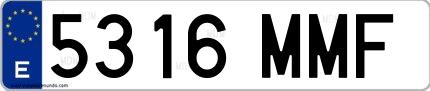 Ejemplo de matrícula española 5316 MMF