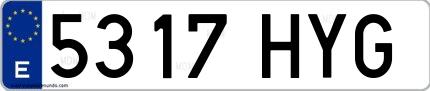 Ejemplo de matrícula española 5317 HYG