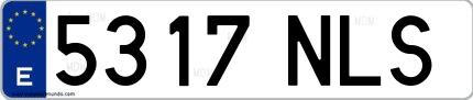 Ejemplo de matrícula española 5317 NLS