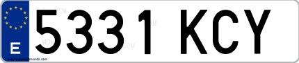 Ejemplo de matrícula española 5331 KCY