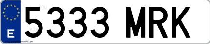 Ejemplo de matrícula española 5333 MRK