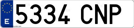 Ejemplo de matrícula de coche ordinaria 5334 CNP