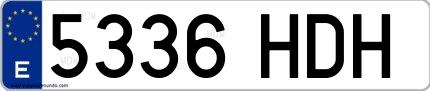 Ejemplo de matrícula española 5336 HDH