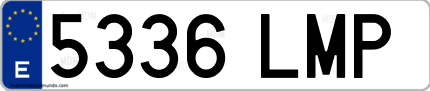 Ejemplo de matrícula de coche ordinaria 5336 LMP