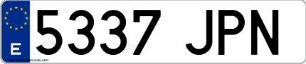 Ejemplo de matrícula española 5337 JPN