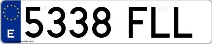 Ejemplo de matrícula española 5338 FLL