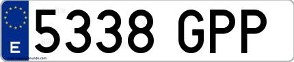 Ejemplo de matrícula española 5338 GPP