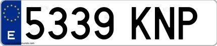 Ejemplo de matrícula española 5339 KNP