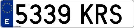 Ejemplo de matrícula española 5339 KRS