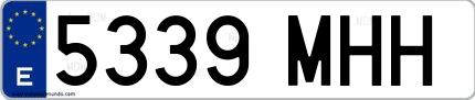 Ejemplo de matrícula española 5339 MHH
