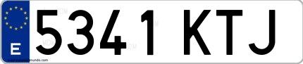 Ejemplo de matrícula española 5341 KTJ