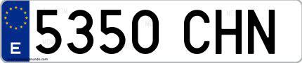 Ejemplo de matrícula española 5350 CHN