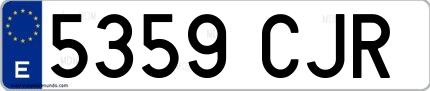 Ejemplo de matrícula española 5359 CJR