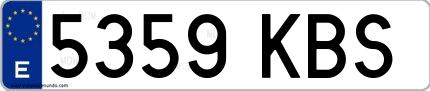 Ejemplo de matrícula española 5359 KBS