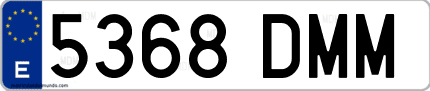Ejemplo de matrícula de coche ordinaria 5368 DMM