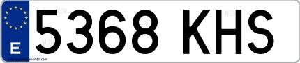 Ejemplo de matrícula española 5368 KHS