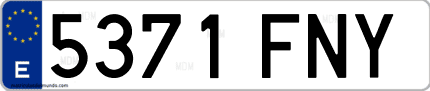 Ejemplo de matrícula de coche ordinaria 5371 FNY