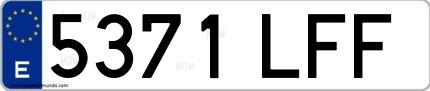 Ejemplo de matrícula española 5371 LFF