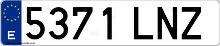 Ejemplo de matrícula española 5371 LNZ