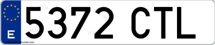 Ejemplo de matrícula española 5372 CTL