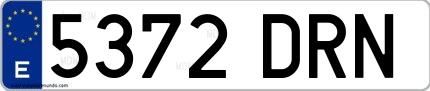 Ejemplo de matrícula española 5372 DRN