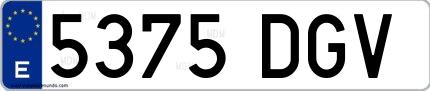 Ejemplo de matrícula española 5375 DGV