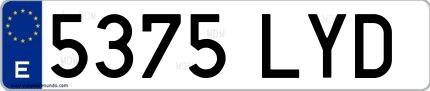 Ejemplo de matrícula española 5375 LYD