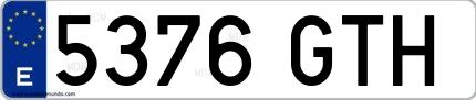 Ejemplo de matrícula española 5376 GTH