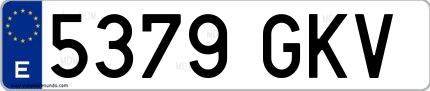 Ejemplo de matrícula española 5379 GKV