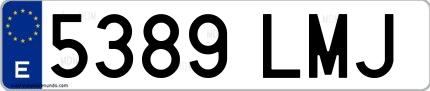 Ejemplo de matrícula española 5389 LMJ
