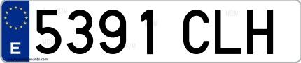 Ejemplo de matrícula española 5391 CLH