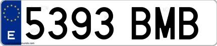 Ejemplo de matrícula española 5393 BMB