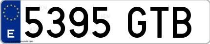 Ejemplo de matrícula española 5395 GTB