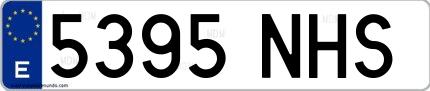Ejemplo de matrícula española 5395 NHS