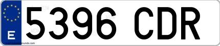 Ejemplo de matrícula española 5396 CDR