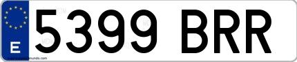 Ejemplo de matrícula española 5399 BRR