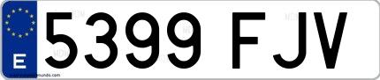 Ejemplo de matrícula española 5399 FJV