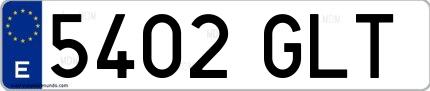 Ejemplo de matrícula española 5402 GLT