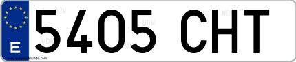 Ejemplo de matrícula española 5405 CHT