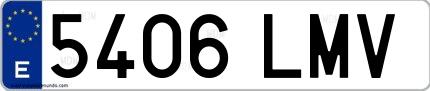 Ejemplo de matrícula española 5406 LMV