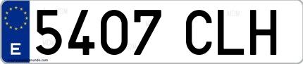 Ejemplo de matrícula española 5407 CLH