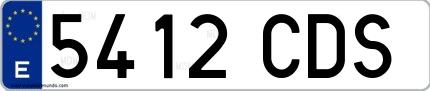 Ejemplo de matrícula española 5412 CDS