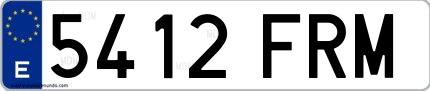 Ejemplo de matrícula española 5412 FRM