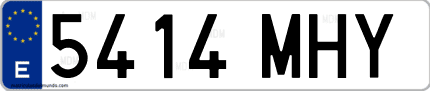 Ejemplo de matrícula de coche ordinaria 5414 MHY